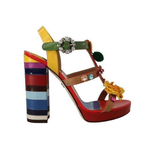 Dolce & Gabbana Mehrfarbige Baumwoll-Plateausandalen - Image 1