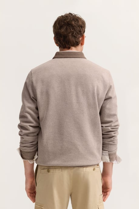 Bugatti Herren Sweatpoloshirt mit Druckknöpfen - Image 2