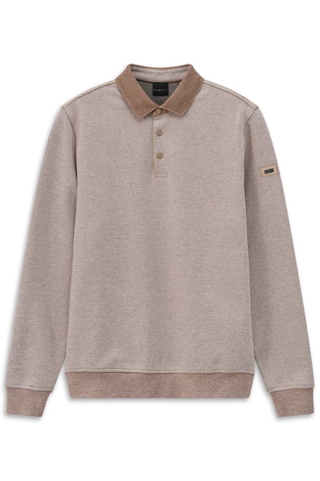 Bugatti Herren Sweatpoloshirt mit Druckknöpfen - Image 3
