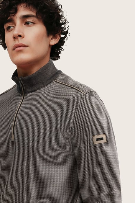 Bugatti Herren Sweattroyer im Materialmix Modern Fit - Image 4