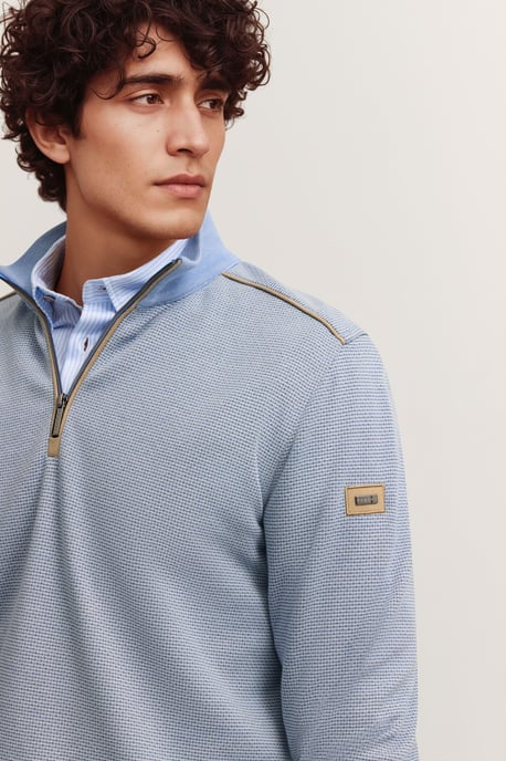 Bugatti Herren Sweattroyer im Materialmix Modern Fit - Image 4