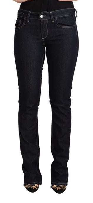 GF Ferre Schwarze Baumwoll-Stretch Niedrigbund-Skinny-Jeans - Image 1