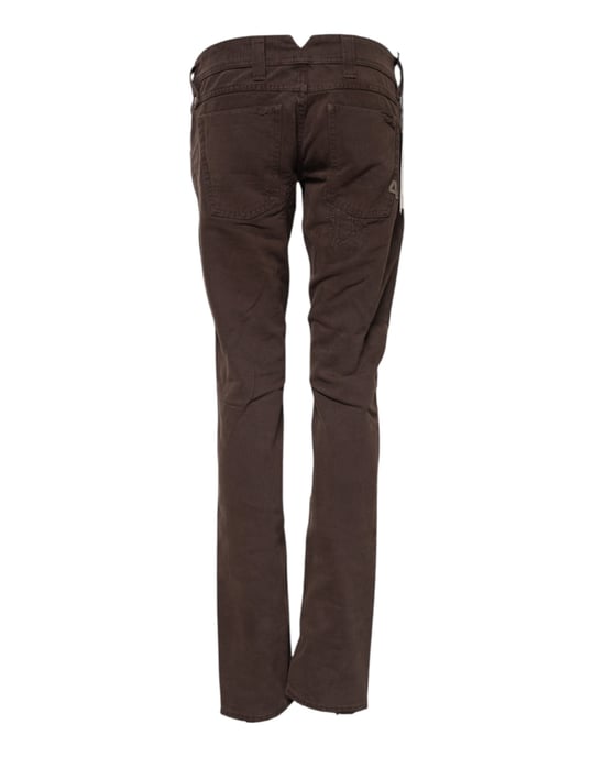 CYCLE Braune Baumwoll-Low-Waist-Skinny-Casual-Jeans - Image 5