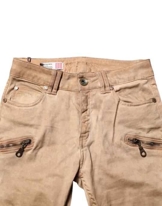 PLEIN SUD Braune Baumwoll-Mittelbund Skinny Denim Jeans - Image 4