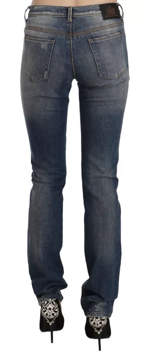 Ermanno Scervino Blau Gewaschene Boot Cut Legere Denim-Hosen Jeans - Image 3