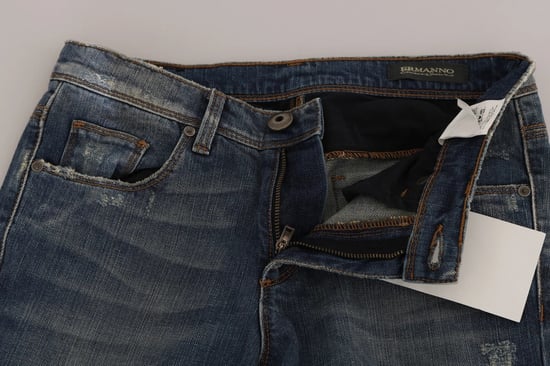 Ermanno Scervino Blau Gewaschene Boot Cut Legere Denim-Hosen Jeans - Image 5