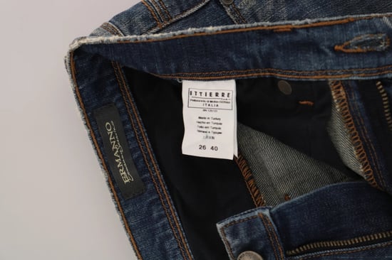 Ermanno Scervino Blau Gewaschene Boot Cut Legere Denim-Hosen Jeans - Image 6