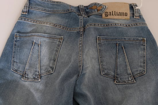 John Galliano Blau gewaschene Mid-Waist Skinny Casual Denim Hose - Image 5