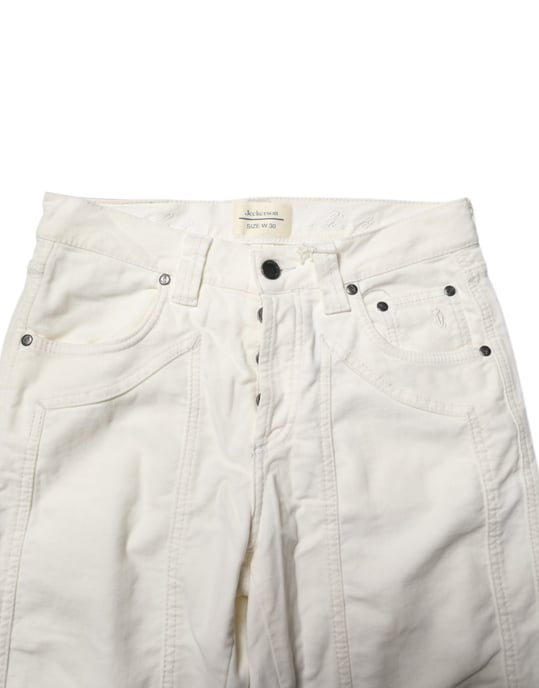 Jeckerson Weiße Baumwoll Stretch Gerade Passform Herren Denim Jeans - Image 5