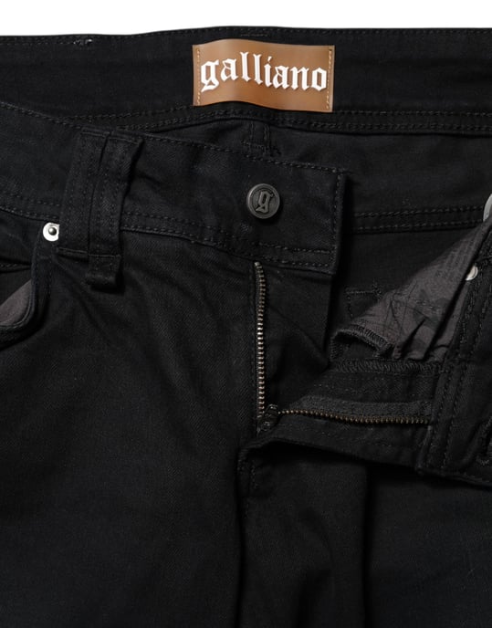 John Galliano Schwarze Baumwoll-Mittelhoch taillierte Jeans - Image 4