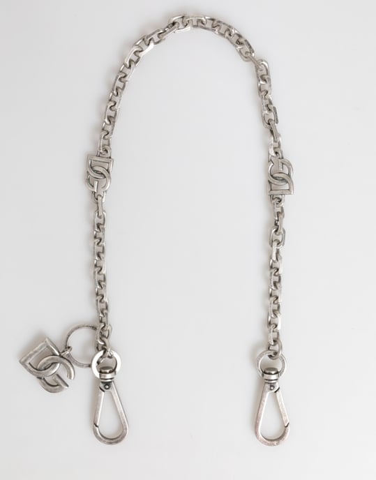 Dolce & Gabbana Silberfarbener Messing DG Logo Detail Kette Herren Halskette - Image 2