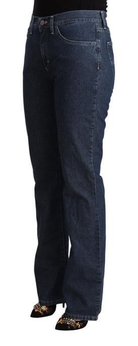 GF Ferre Blaue Baumwoll-Mittelbund Glockenjeans - Image 2
