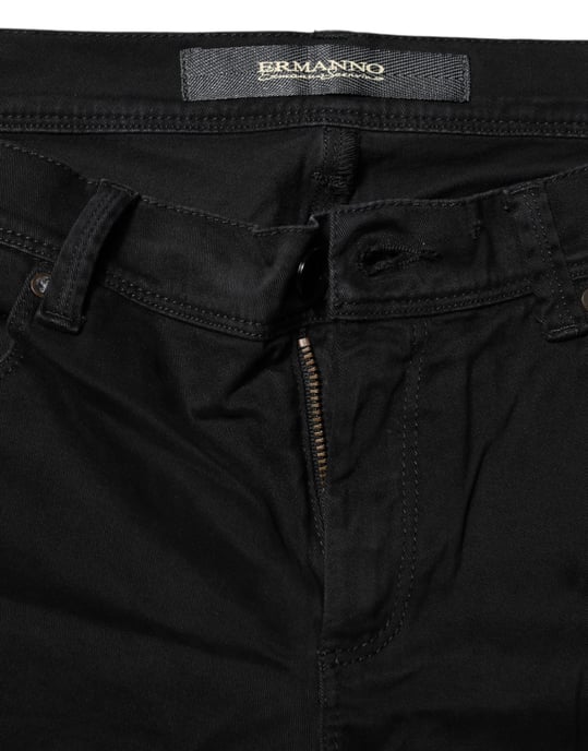 Ermanno Scervino Schwarze Baumwoll-Stretch Glockenbootcut-Denimjeans - Image 4