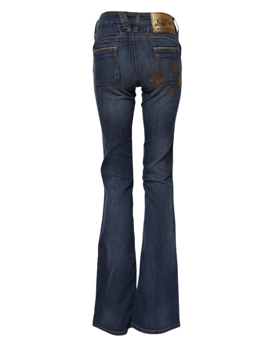 John Galliano Blaue Baumwolle Mid-Waist Weite Bein Denim-Jeans - Image 3