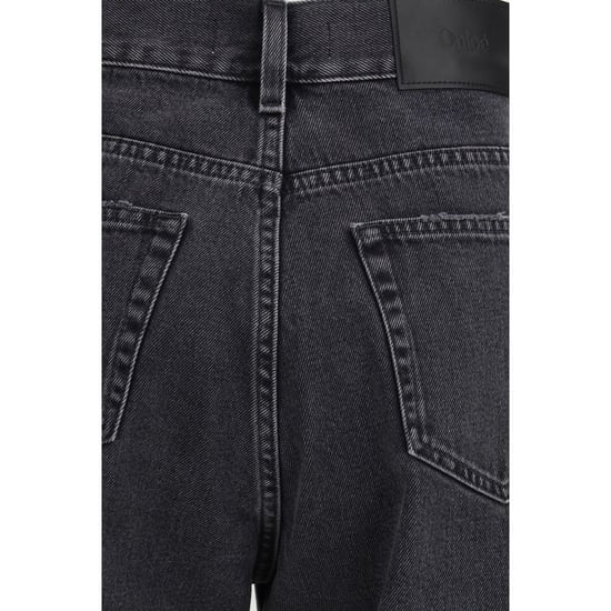 Chloé Schwarze Baumwolle Hohe Taille Jeans - Image 3