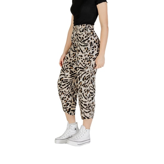 ICHI Beiger Viskose Crop-Hosen - Image 3