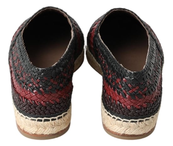 Dolce & Gabbana Schwarze Bordeaux-Buffelleder-Espadrilleschuhe - Image 3