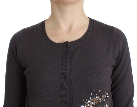 John Galliano Lila Wolle Pailletten Cardigan Strickpullover - Image 5