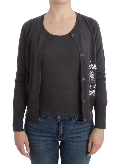 John Galliano Lila Wolle Pailletten Cardigan Strickpullover - Image 6