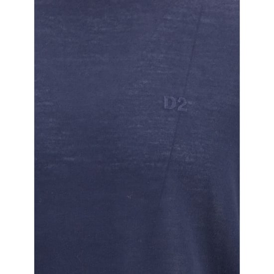 Dsquared² Blaue Fleece-Wollpullover mit Rollkragen - Image 3