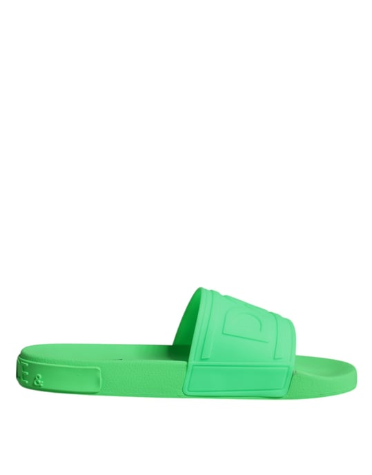 Dolce & Gabbana Grüne Leder-Sandalen Strandbekleidung Schuhe - Image 1