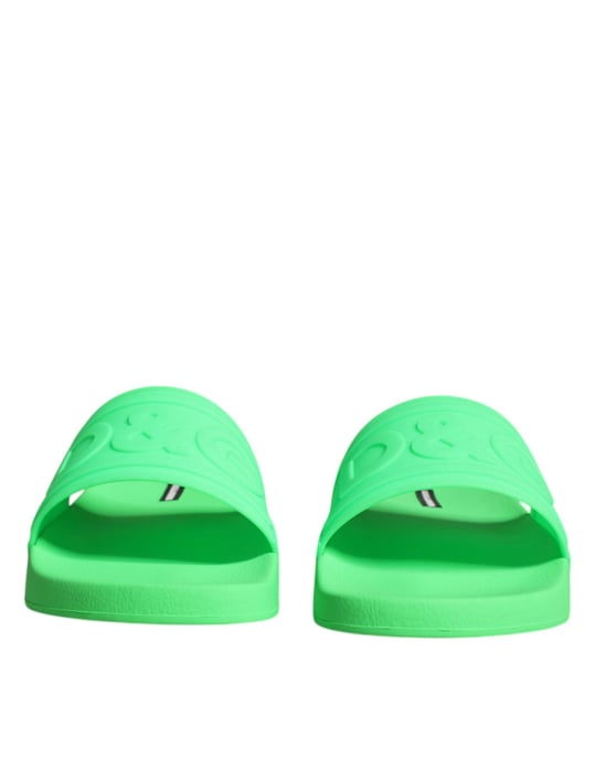Dolce & Gabbana Grüne Leder-Sandalen Strandbekleidung Schuhe - Image 2
