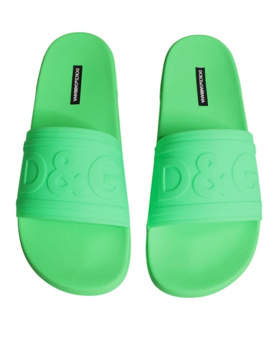 Dolce & Gabbana Grüne Leder-Sandalen Strandbekleidung Schuhe - Image 3