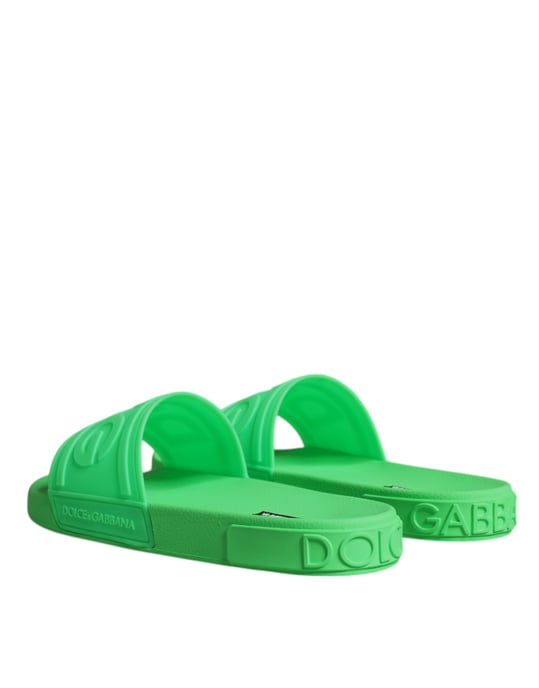 Dolce & Gabbana Grüne Leder-Sandalen Strandbekleidung Schuhe - Image 5