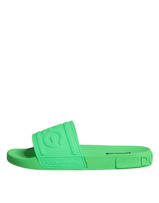 Dolce & Gabbana Grüne Leder-Sandalen Strandbekleidung Schuhe - Image 6