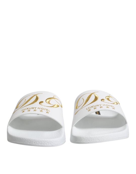 Dolce & Gabbana Weiße Leder-Sandalen Strandbekleidung Schuhe - Image 2
