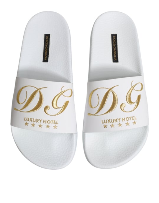 Dolce & Gabbana Weiße Leder-Sandalen Strandbekleidung Schuhe - Image 3