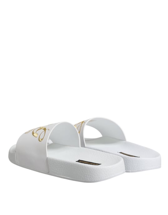 Dolce & Gabbana Weiße Leder-Sandalen Strandbekleidung Schuhe - Image 5