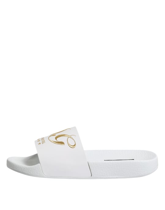 Dolce & Gabbana Weiße Leder-Sandalen Strandbekleidung Schuhe - Image 6