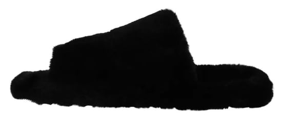 Dolce & Gabbana Schwarze Polyester Kunstfell Herren Sandalen Schuhe - Image 2