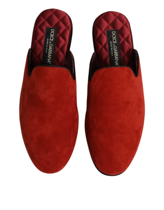 Dolce & Gabbana Orange Wildleder Slingbacks Flache Hausschuhe - Image 3