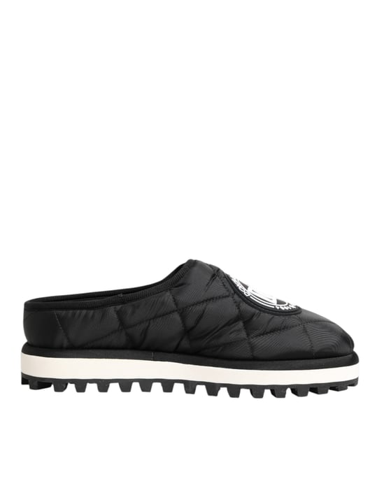 Dolce & Gabbana Schwarze Nylon Low Top Slip-On Sneaker Schuhe - Image 2
