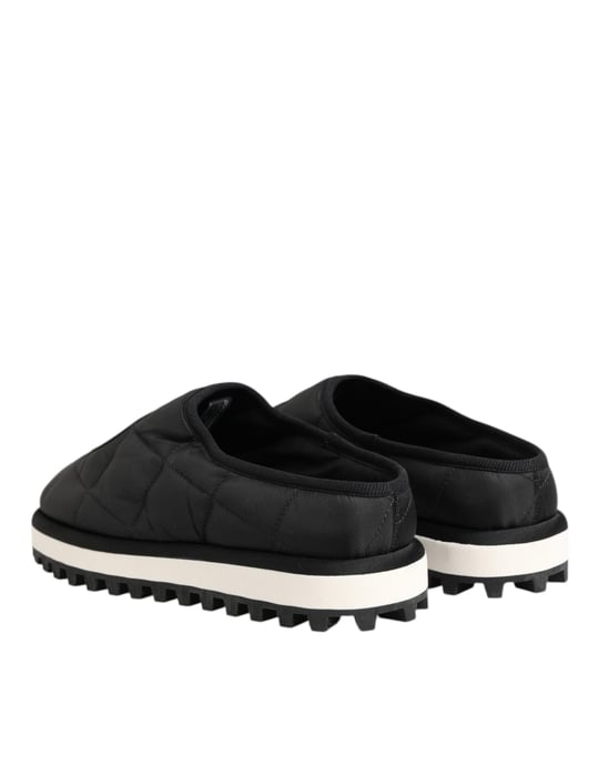 Dolce & Gabbana Schwarze Nylon Low Top Slip-On Sneaker Schuhe - Image 6