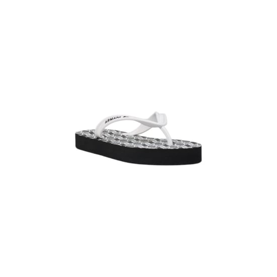 Armani Exchange Schwarz-Weiße Gummi-Flip-Flop-Sandalen - Image 2