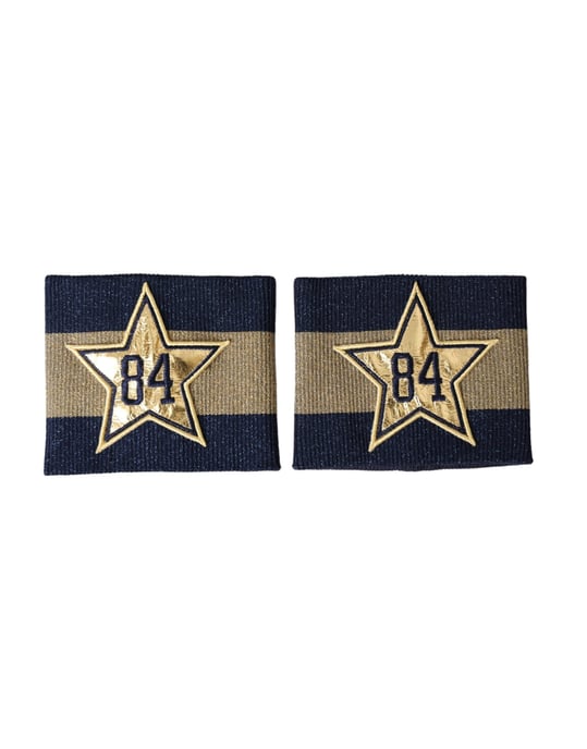 Dolce & Gabbana Schwarzes Gold Logo Stern 84 Viskose Handgelenkband - Image 1