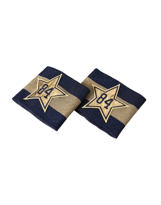 Dolce & Gabbana Schwarzes Gold Logo Stern 84 Viskose Handgelenkband - Image 4