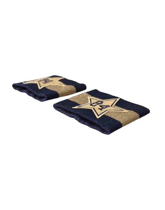Dolce & Gabbana Schwarzes Gold Logo Stern 84 Viskose Handgelenkband - Image 6