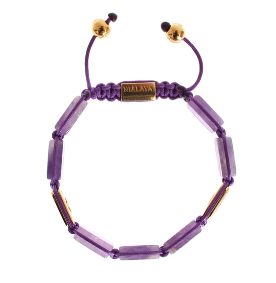 Nialaya CZ Amethyst 18K Gold 925 Armband - Image 2