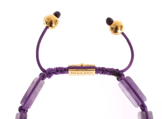 Nialaya CZ Amethyst 18K Gold 925 Armband - Image 4