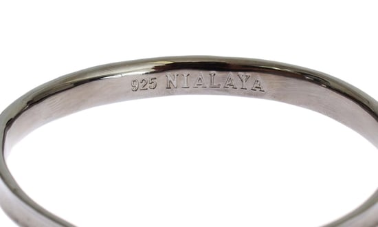 Nialaya Graues Rhodium 925 Silber Armreif - Image 2