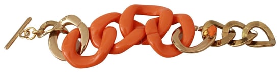 Ermanno Scervino Gold Orange Kettenbreiter Messing Plastikarmreifen - Image 2