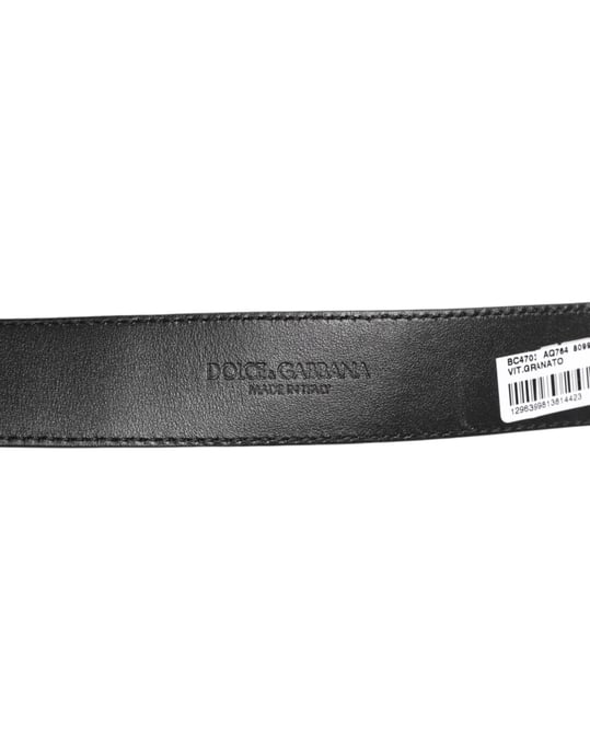 Dolce & Gabbana Schwarzer Leder Gürtel mit Klassischer Metall-Logo-Schnalle - Image 3