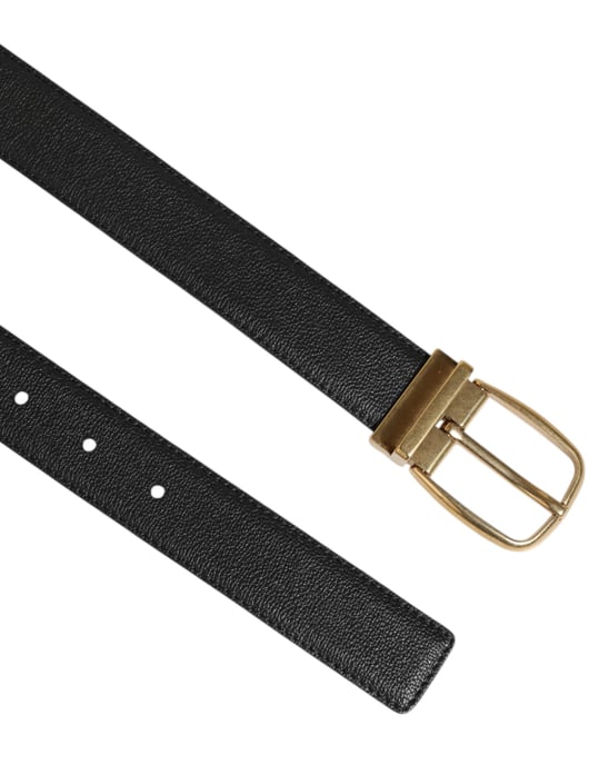 Dolce & Gabbana Schwarzer Leder Gürtel mit Klassischer Metall-Logo-Schnalle - Image 4