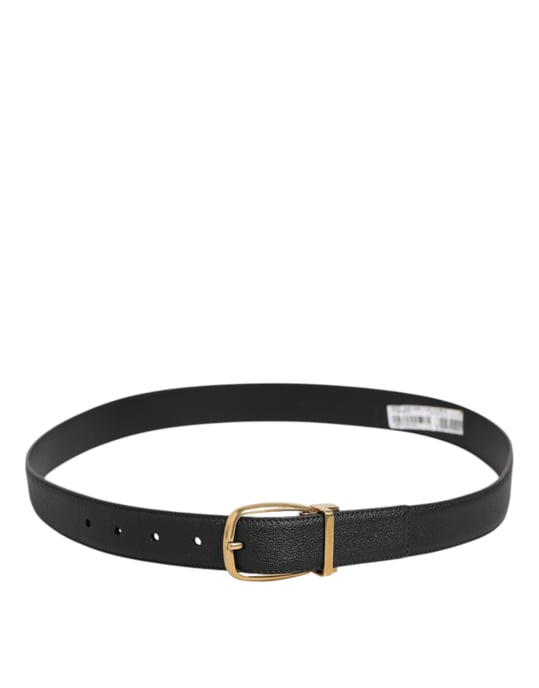 Dolce & Gabbana Schwarzer Leder Gürtel mit Klassischer Metall-Logo-Schnalle - Image 5