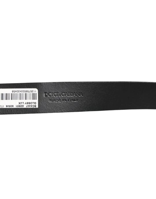 Dolce & Gabbana Brauner Glänzender Leder Gürtel mit Klassischer Metall-Schnalle - Image 3
