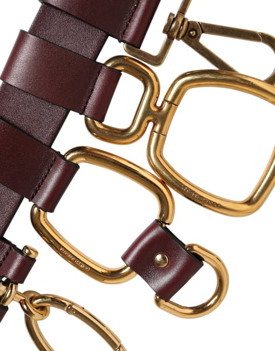 Dolce & Gabbana Brauner Schlüsselring Clip Befestigungen Schnallen Gürtel - Image 5
